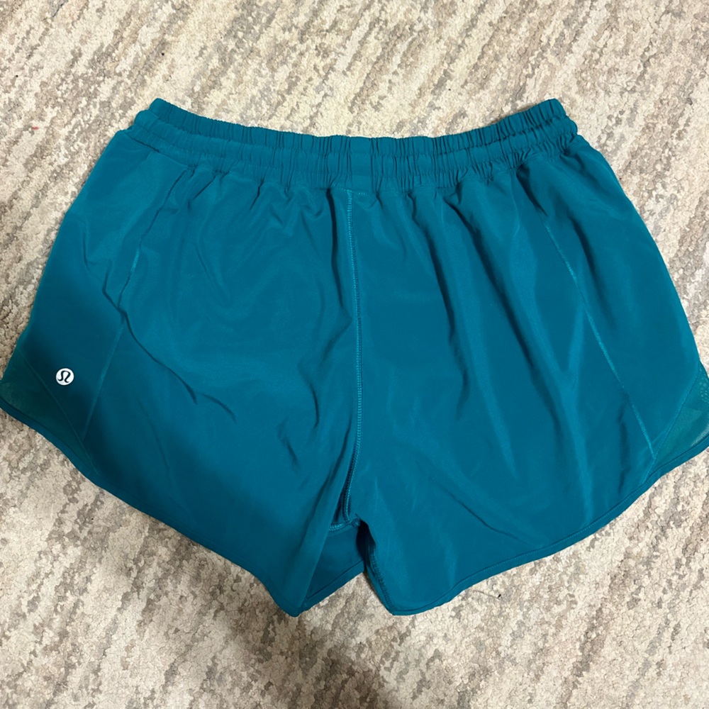 Teal Lululemon hotty Hot 4” Shorts - Picture 7 of 9